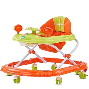 Baybee Winnie Baby Walker Round Kids Walker for Babies Cycle with Adjustable Height and Musical Toy Bar Rattles and Toys Ultra Soft Seat-Activity Walker for Kid and Wheel 6 Months to 2 (Winnie Orange)