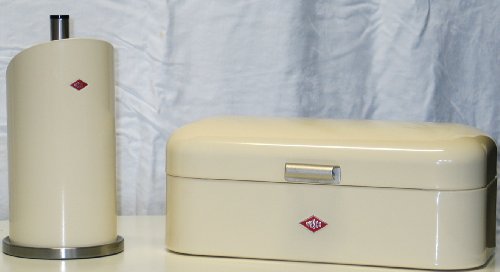 Preisvergleich Produktbild Wesco Grandy Brotkasten + Küchenrollenhalter im Set, Farbe: mandel