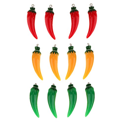 Preisvergleich Produktbild MagiDeal 12pc / Set Kunststoff Chili Simulation Dekoration Kinder Spielzeug