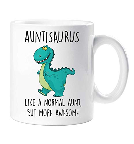 60 Second Makeover® Auntisaurus Mug Aunt Dinosaur Mothers Day Funny Mug Present Birthday Christmas