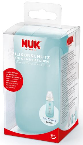 NUK Silikonschutz für Glasflaschen, schützt bei Rissen und Splittern, für NUK 240 ml Glasflaschen, BPA-frei - 2