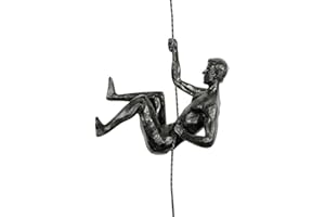 TAOYUN Climbing Man Wall Decor Resin Iron Wire Wall Hanging Decorations Art Sculpture Figures Retro Hanging Statue Home Decor Gifts