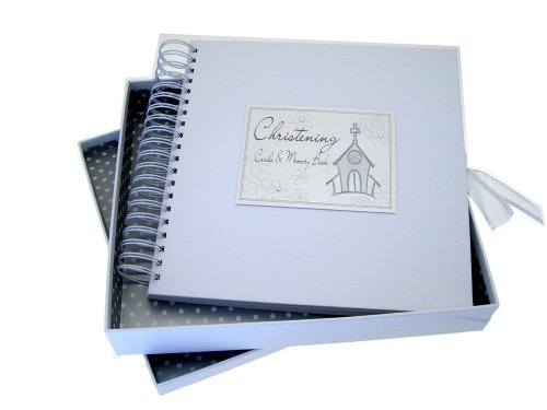 White Cotton Cards Christening Church Cards and Memory Book