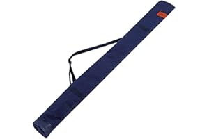 QOXEZY Canvas Fishing Rod Bag, Fishing Gear Storage Bag Organizer Bag, Large Capacity Organized Storage Fishing Umbrellas Fishing Rods Fishing Nets Brackets(1.4m Blue)