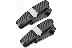 CETORNIE Nothers Brillenhalter Auto,2 Stück Brillenhalter für Auto Sonnenblende,180° Rotational Sonnenbrillenhalterung Auto,Sonnenbrillen Brillen mit Kartenkarten Clip
