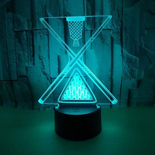 Preisvergleich Produktbild Yter Tischlampe Schreibtischlampe Nachtlicht Billard Style 3D Nachtlicht Bunte Touch Fernbedienung Led Acryl Tischlampe Geschenk Zum Lesen, Arbeiten und Studieren im Schlafzimmer