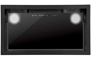 ‎CATA GC DUAL 45 BK - Dunstabzugshaube für die Küche - Einbauausführung - 280W Motor - Energieklasse A - 4 Absaugstufen - Touch Control Bedienfeld - Ausführung in Edelstahl - Cata, Schwarz