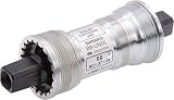 Gehäusebreite: 68 mm SHIMANO BB-UN55 Vierkant-Innenlager // BSA 68 mm, Ausführung:Silber, Dimension:Achse: 122 mm