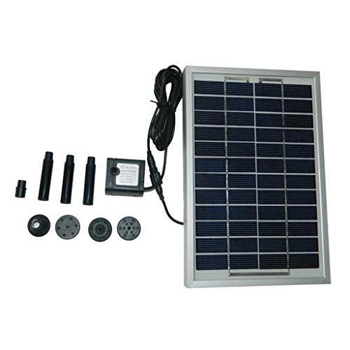 MagiDeal Solarpumpe Teichpumpe, Springbrunnen Pumpe, Solar Wasserpumpe Fontäne Pumpe für Gartenteich Springbrunnen – 5W 12V - 6