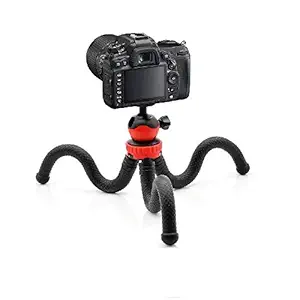 AWAKSHI Flexible Camera Tripod with Phone Tripod Mount, Wrappable Leg Tripod, Action Video Tripod, Lightweight Mini Camera Tripod Stand for Mirrorless Cameras DSLR Sony (12 Inches, Red and black)