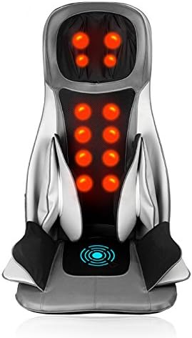 GESS18 Luxury Massaging Cushion with Heat / Shiatsu Deep Kneading, Rolling,Airbag and Vibrating - Massage Full Back, Upper back, Lower Back or Pinpoint Precise Massage Spot(One Year Warranty)