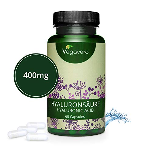 Acide Hyaluronique Pur Vegavero | 400 mg | Origine Non Animale : Extrait de CULTURE BACTERIENNE | Poids Moléculaire Optimal | 60 Gélules | Peau, Ongles, Cheveux | Sans Additifs | Vegan