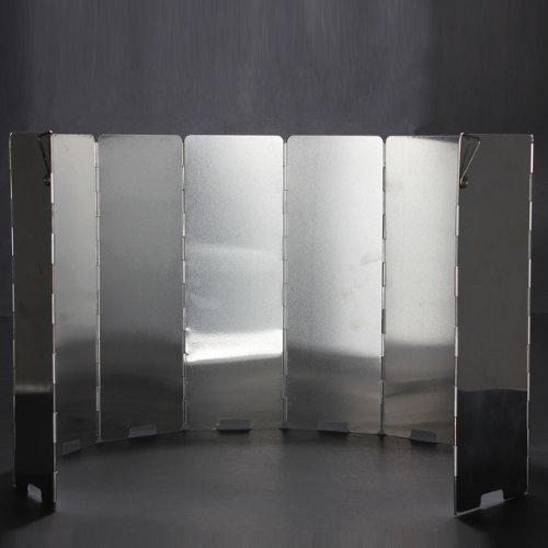 Preisvergleich Produktbild TOOGOO (R) 10 Platten faltbarer Gasherd Camping Kocher Wind-Schild-Schirm