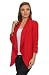 2LUV Plus Women's Plus Size Loose-Fitting Open-Front Asymmetrical Blazer Red 2XL (V911 SD RD-X)