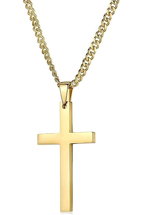 Cross Pendant Necklace Solid Clasp 