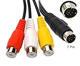 devinal 25 cm S-Video 7-Pin zu 3-fach Cinch RGB Kabel