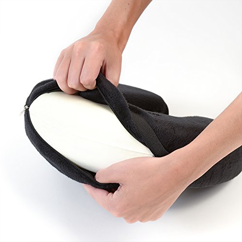 Dormibene-Oreiller-De-Voyage-Coussin-de-voyage-en-Mousse--memoire-Design-Innovant-qui-Soutient-le-cou-et-la-Tte-Taie-Amovible-Sangle-pour-le-fixer