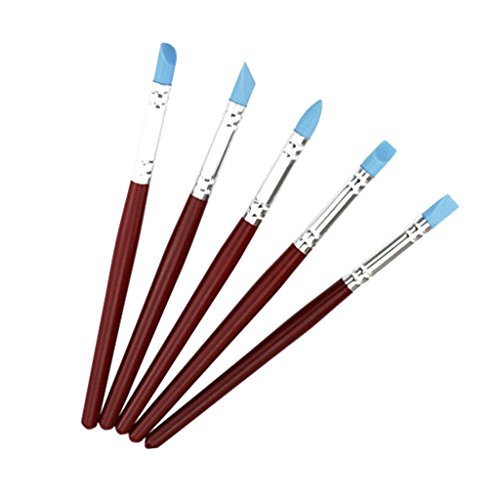 5x Silikonpinsel Gummi-Pinsel Clay Shaper Modellier Werkzeug Pinsel