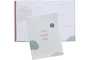 Jo & Judy Schwangerschaftstagebuch "Hey little one" | Erinnerungsbuch für Fotos & Gedanken | Vom Schwangerschaftstest bis zur Geburt | Hardcover | Nude