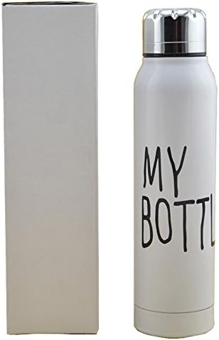 Cylindrical Stainless Steel Vacuum Flask Portable Thermal Insulated Mug for Lovers 300ML Travel Bottle, 18 Hours Heat Preservation, White Princess