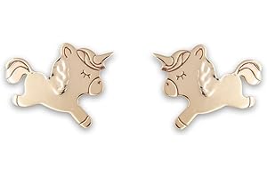 L'ATELIER D'AZUR Boucles d'Oreilles Licornes - Or Jaune - Enfant