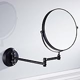 Weare Home Messing Schwarz Retro Antik Vintage Öl Rubbed Bronze Finished Make Up Kosmetikspiegel Badezimmer Accessoires Wandmontag zum Bohren Wandhalterung ohne Installisation Spur Verstellbar Drehend - 6
