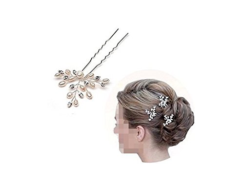 Musuntas 3 Stk.Fashion Retro elegant Damen Perlen Strass Hochzeit Brautschmuck Braut Haarschmuck Strass Haarklammer