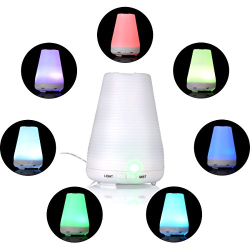Incutex Ultraschall Luftbefeuchter Raumbefeuchter Aroma diffuser mit LED Licht und Nebel