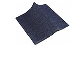ILC MERCERIE PARADIS Percale Thermocollant -12 x 45 cm - Pièce De Réparation Thermo Adhésive Tous Tissus. (Plusieurs Couleurs au Choix) (Bleu Jean foncé)