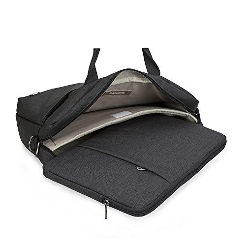 Caison Wasserdicht Laptop Tragen Handtasche Computer Schulter Messenger Kreuzkörper Tasche Bag fuer 15″ 15.6 Zoll Computer (Dunkel Grau) - 5