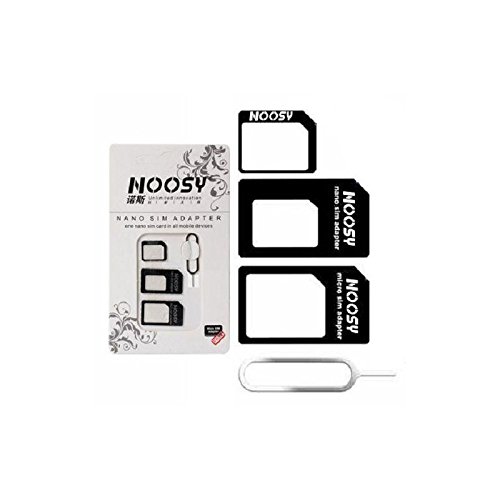 Noosy - ADAPTADOR 3 EN 1 NOOSY NANO NANOSIM   MICRO MICROSIM A SIM NEGRO