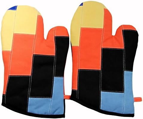 [Quartet] Heat Resistant Patchwork Oven Gloves/Micro-oven Mitts 2-Pack