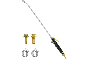 LVYXON Sprayer Wand Replace 1/4" & 3/8" Brass Barb Universal Sprayer Wand 2 Hose Clamp
