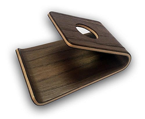 HubLines® Echt Holz Ständer dunkel Braun für Smartphones, Handy und Tablet Halterung, Dock Station für Apple iPhone 4, 4S, 5, 5S, SE, 6, 6S, 6 Plus, 7, 7 Plus Samsung Galaxy S3, S4, S5, S7, S8 Mini, Galaxy Note Edge, Galaxy Note 4, Ipad Air 1 / 2, Pro, Galaxy Tab 1, 2, 3, HTC One, Galaxy Alpha und viele mehr. Holder mobile phone Stand Universale Halterung Handyhalterung