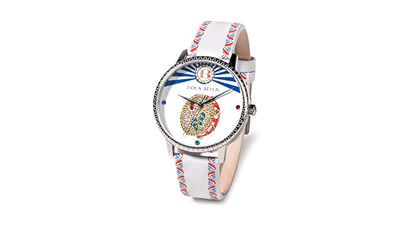 Isola Bella Orologio Tamburello in Acciaio, Pelle e zirconi 40000008 :  Amazon.it: Orologi