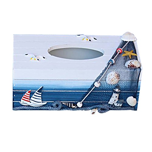 Gazechimp Maritime Holz Kosmetiktücherbox Segelboot - 8