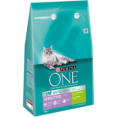 ONE Sensitive Gatto Fodera Ricco di Tacchino e Riso, Confezione da (4 X 3 kg)
