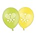 Price comparison product image Party Decor Tennis Rackets - 12" Printed Latex Assorted Balloons Pack of 6 - Green & Yellow - Perfect for Special Sport Fans by