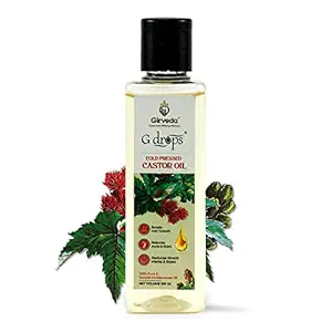 G Drops Organic and Cold Pressed Castor Oil For Hair Growth (100 ml)