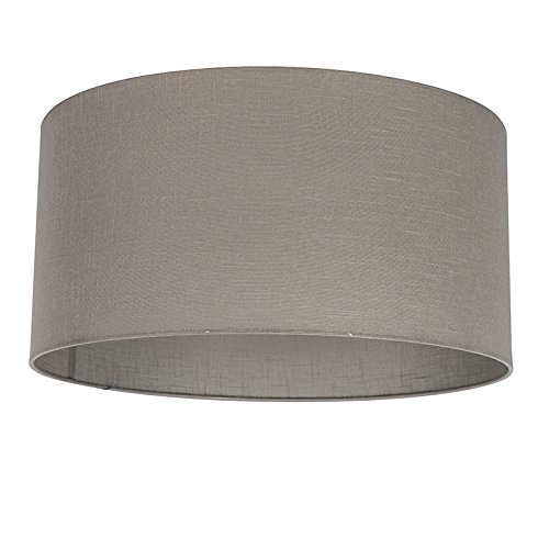 QAZQA Modern Polyester Lampenschirm 50/50/25 Zylinder taupe , Rund gerade Schirm Pendelleuchte, Schirm Stehleuchte,