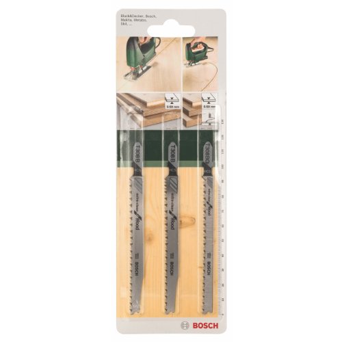 Bosch 2609256A12 DIY Sägeblattset 3-teilig T 308 B (2)/ T 308 BO extra-clean for Wood (1) - 2