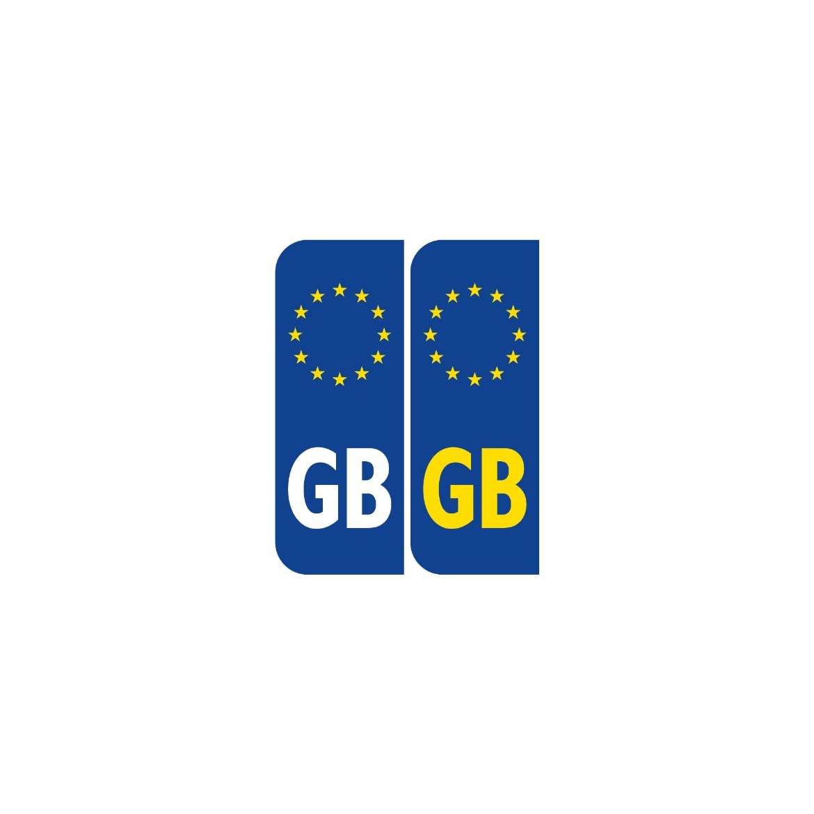 GB Number Plate Stickers for driving in Europe GB Sticker