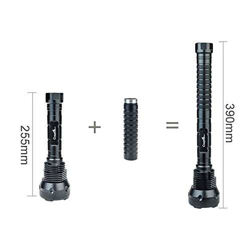 CrazyFire 18000lm LED Taschenlampe,15 Cree XM-L T6 Superhell LED Taschenlampe,Wasserdicht Taktisch 5 Modi Beste Taschenlampe LED Stirnlape mit Sicherheitshammer Unterstützt von 18650 oder 26650 Batterie. - 7