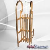 Babys-Dreams Hörnerrodel 120cm mit Rückenlehne & Zugleine Schlitten Holzschlitten Kinderschlitten NEU - 3