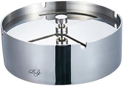 LT Rotating Ashtray With Lid Windproof Ashtray Bar Stylish Stainless Steel Smoke Cup (Size : L)