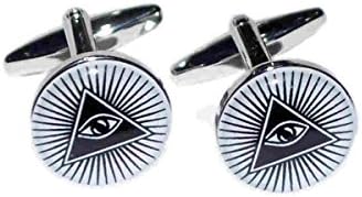 all seeing eyer Enamelled Masonic Cufflinks Cufflinks, cuff links in gift box
