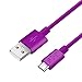 Produktbild Vanko 2.5m Micro-USB Ladekabel Datenkabel für Android Smartphones wie Samsung, Huawei, Xiaomi, LG, HTC, Sony, Kindle, Tablet-PC, Smartwatch, Bluetooth-Lautsprecher, Lila