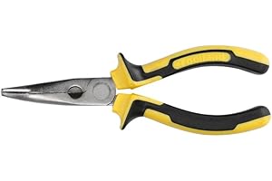 TOOLLAND Tool HP07 N Alicates de punta curvada de acero al cromo vanadio, 165 mm de largo, negro/amarillo