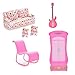 Produktbild Hilai CoscosX Barbie Möbelzubehör von 1PC Couch, 2PCS Kissen, 1PC Gitarre, 1PC Schaukelstuhl (rosa oder weiß zufällig), 1PC Kleiderschrank für Barbie-Puppen