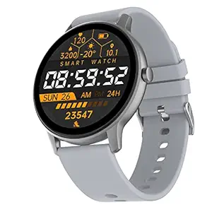 Fire-Boltt Rage Full Touch 1.28? Display & 60 Sports Modes with IP68 Rating Smartwatch, Sp02 Tracking, Over 100 Cloud Based Watch Faces, Grey, Free Size